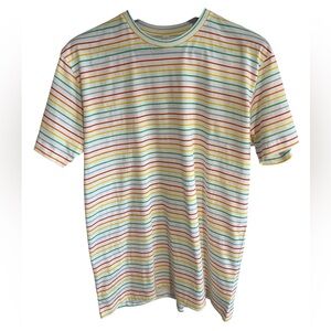 Live and Tell 💯 Cotton Tee Striped Multicolor Men's Shirt - No signs of wear